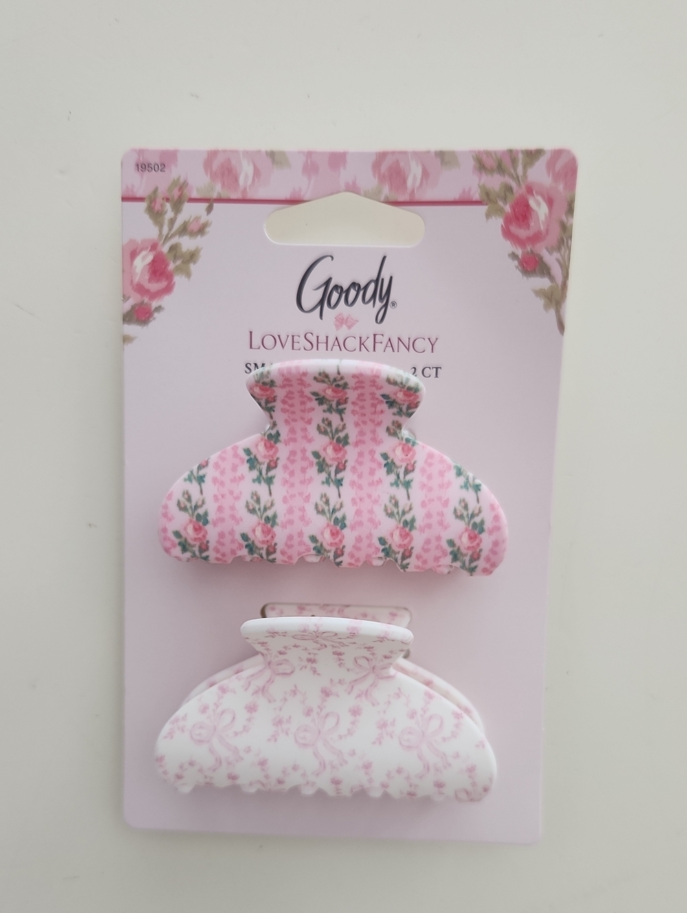 LOVESHACKFANCY Goody Small Claw Clip Pink Floral And Bows New